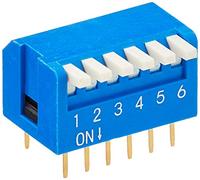 DeLock Lot de 10 interrupteurs à Bascule Dip Piano 6 Chiffres 2,54 mm Bleu