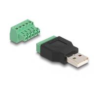 DeLOCK Lot de 2 adaptateurs USB 2.0 Type A mâle vers bornier