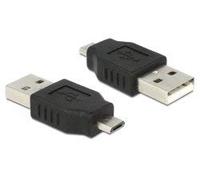 DeLock Lot de 3 adaptateurs USB Micro-B mâle vers USB 2.0 A mâle.