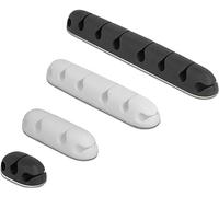 Delock Lot de 4 Supports de câble Autocollants - Noir/Blanc