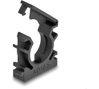 DeLOCK Lot de 8 Supports de Tuyau avec Clip de Fermeture Noir 18,5 mm