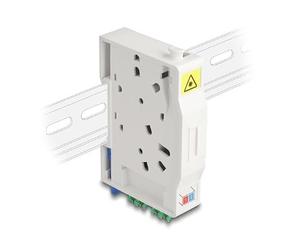 DeLOCK LWL Anschlussdose für Hutschiene mit Spleißhalter