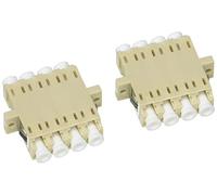 DeLock LWL Lot de 2 connecteurs LC Quad Femelle vers LC Quad Femelle Beige