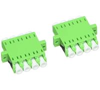 DeLock LWL Lot de 2 connecteurs LC Quad Femelle vers LC Quad Femelle Vert