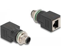 DELOCK M12 Adapter A-kodiert 8 Pin Stecker zu RJ45 Bu gerade