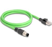 DELOCK M12 Kabel A-kodiert 8 Pin St. zu RJ45 St. PUR(TPU) 1m
