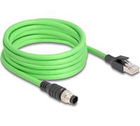 DELOCK M12 Kabel A-kodiert 8 Pin St. zu RJ45 St. PUR(TPU) 5m