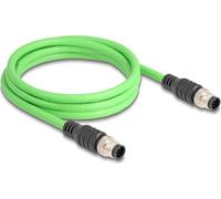DELOCK M12 Kabel A-kodiert 8 Pin St. zu St. PUR (TPU) 2 m