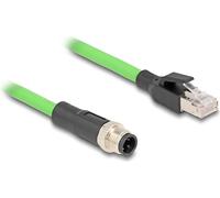 DELOCK M12 Kabel D-kodiert 4 Pin St. zu RJ45 St. PUR(TPU) 1m