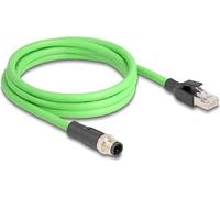 DELOCK M12 Kabel D-kodiert 4 Pin St. zu RJ45 St. PUR(TPU) 2m