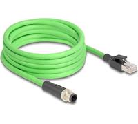 DELOCK M12 Kabel D-kodiert 4 Pin St. zu RJ45 St. PUR(TPU) 5m