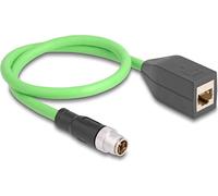 DELOCK M12 Kabel X-kodiert 8 Pin St. zu RJ45 Bu.PUR(TPU)0,5m