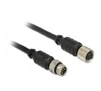 DeLock M8 Câble de capteur/d'actionneur 6 Broches mâle vers Femelle M8 6 Broches étanche 10 m