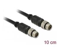 Delock M8 Sensor- / Aktorverlängerungskabel 6 Pin Stecker zu 6 Pin Stecker wasserdicht 10 cm (12688)