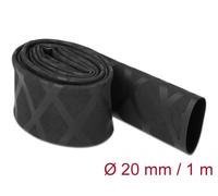 DeLOCK Manchon thermorétractable avec dessin en X, antidérapant, 1 m x 20 mm, noir
