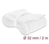 DeLOCK Manchon tressé avec fermeture à scratch 2 m x 32 mm, blanc