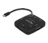 Delock Micro USB OTG Card Reader + 3 port USB Hub - Lecteur de carte (MS, MS PRO, MMC, SD, MS Duo, MS PRO Duo, RS-MMC, TransFlash, microSD, MMCmicro, SDHC, MS Micro, microSDHC, SDXC, microSDXC, MS PRO