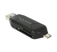 DeLOCK Micro USB OTG Card Reader + USB 3.0 A male Lecteur de carte (MS, MMC, SD, microSD, SDHC, SDXC) USB 2.0-USB 3.0