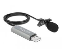 Delock Cravates USB Lavalier Microphone omnidirectionnel 24 bits/192 kHz avec Clip