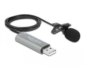 DeLock Microphone-cravate USB omnidirectionnel avec sortie casque