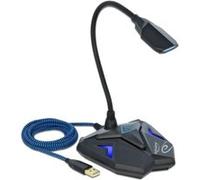 DeLock Microphone de jeu USB 66330 avec col de cygne et bouton silencieux