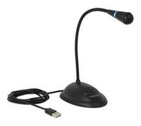 DeLock Microphone USB 65871 à col de cygne avec support et touche muet Noir