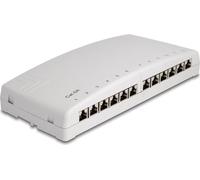 DELOCK Mini Desktop Patchpanel 12 Port Cat.6A grau