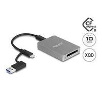 DeLOCK Lecteur de carte USB Type-C dans un boitier en aluminium pour cartes de mémoire CFexpress ou XQD