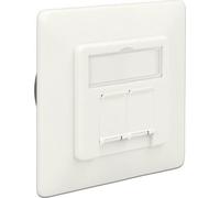 Delock Modular Wall Outlet flush mount 2 Port Cat.6A LSA - Prise de raccordement, encastrée - RJ-45 X 2