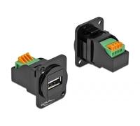 Delock Module de Type D USB 2.0 Type A Femelle vers bornier