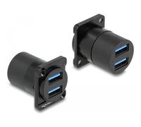 Delock Module de type D USB 3.2 Gen 1 type-A 2 x femelle vers 2 x femelle, PC : accessoires, Noir
