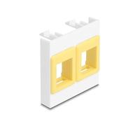 Delock Module Easy 45 avec deux supports Keystone 45 x 45 mm, blanc/jaune