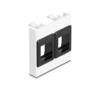 Delock Module Easy 45 avec deux supports Keystone 45 x 45 mm, blanc/noir