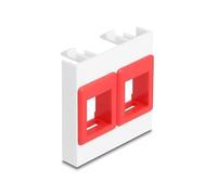 Delock Module Easy 45 avec deux supports Keystone 45 x 45 mm, blanc/rouge