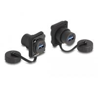 DeLOCK Module Type-D USB 3.2 Gen 1 Femelle vers USB 3.2 Gen 1 Femelle avec Couvercle de Protection IP67 Contre la poussière et l'eau Marque