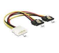 DELOCK Molex Stecker> 2x SATA 15P 20cm