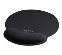 DeLOCK Mouse Mat with Wrist Rest Round Black Black 252 x 227 x 20 mm