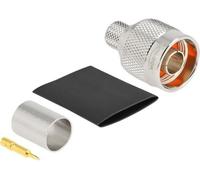 DELOCK N Stecker zum Crimpen LMR 400 mit passendem Schrumpfs