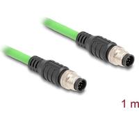 Delock - Netzwerkkabel - 8-polig M12 (M) zu 8-polig M12 (M) - 1,0m - 0,68 cm - SF/UTP - grün (80411)