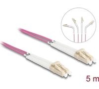 Delock - Netzwerkkabel - LC Multi-Mode (M) gewinkelt zu LC Multi-Mode (M) gewinkelt - 5,0m - Glasfaser - Duplex - 50/125 Mikrometer - OM4 - halogenfrei - violett (88090)