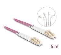 Delock - Netzwerkkabel - LC Multi-Mode (M) gewinkelt zu LC Multi-Mode (M) gewinkelt - 5,0m - Glasfaser - Duplex - 50/125 Mikrometer - OM4 - halogenfrei - violett (88090)