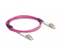 Delock - Netzwerkkabel - LC Multi-Mode (M) zu LC Multi-Mode (M) - 2 m - 3 mm - Glasfaser - Duplex - 50/125 Mikrometer - OM4 - halogenfrei, Metallarmierung - violett