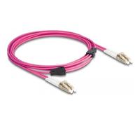 Delock - Netzwerkkabel - LC Multi-Mode (M) zu LC Multi-Mode (M) - 3 m - 3 mm - Glasfaser - Duplex - 50/125 Mikrometer - OM4 - halogenfrei, Metallarmierung - violett