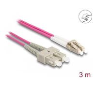 Delock - Netzwerkkabel - LC Multi-Mode (M) zu SC multi-mode (M) - 3 m - 3 mm - Glasfaser - Duplex - 50/125 Mikrometer - OM4 - halogenfrei - violett