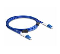 DeLOCK Câble Fibre Optique 3m LC Duplex à LC Duplex OS2 Single Mode, Blindage Métallique, LSZH, Diamètre 3mm, -20°C à +85°C