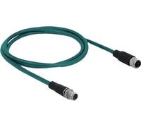 DELOCK Netzwerkkabel M12 8Pin X-kodiert St.> Bu. PUR (TPU)1m