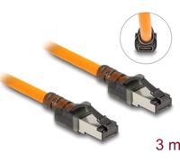 Delock - Netzwerkkabel - RJ-45 (M) zu RJ-45 (M) - 3,0m - 6,2 mm - S/FTP - CAT 6a - halogenfrei, Portfinder-Funktion (USB-C betrieben) - orange (80410)