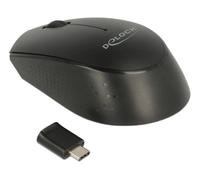 DELOCK Optische 3-Tasten Mini-Maus USB-C 2.4GHz wireless