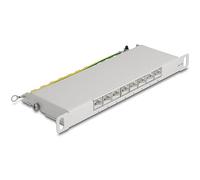 Delock Panneau de Brassage 10″ 8 Ports catégorie 6A 0,5 HE Gris