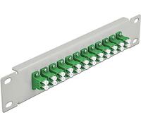 Delock Panneau de Brassage à Fibre Optique 12 Ports LC Duplex Vert 1 U Gris